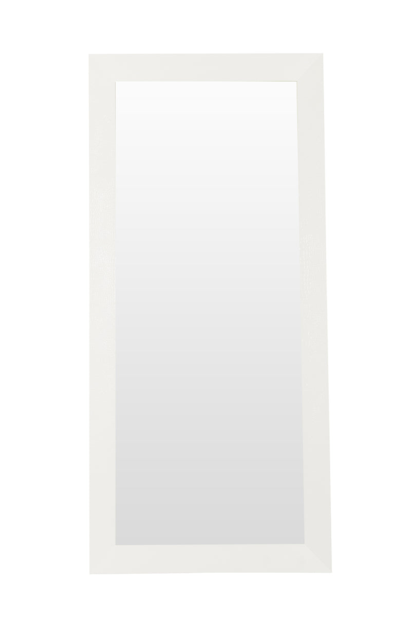 A&X Regal Modern White Crocodile Floor Mirror Model VGUNAK421-WHT