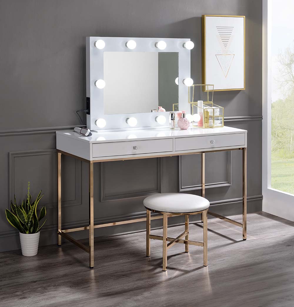 ACME Avery White Accent Mirror Model AC00759