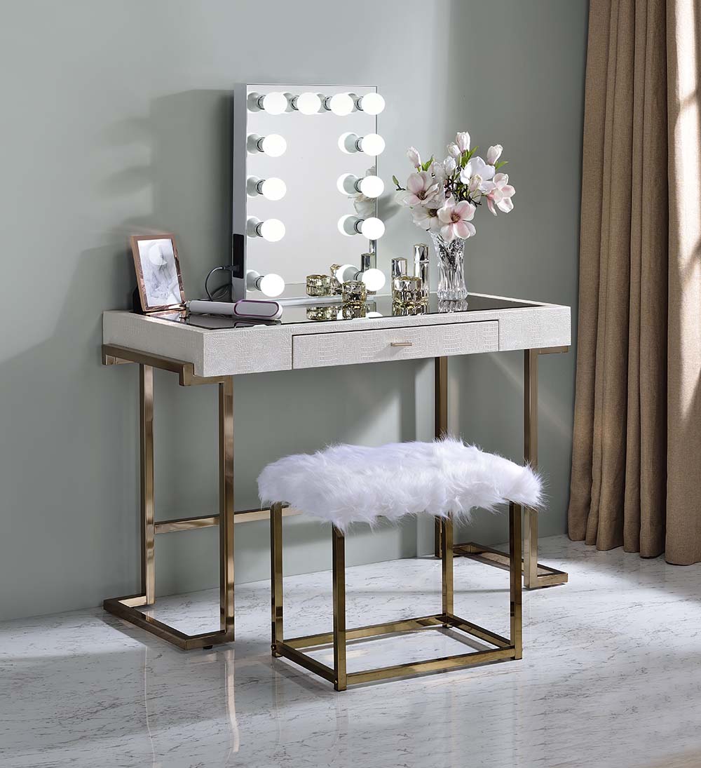 ACME Asa White Accent Mirror Model AC00760
