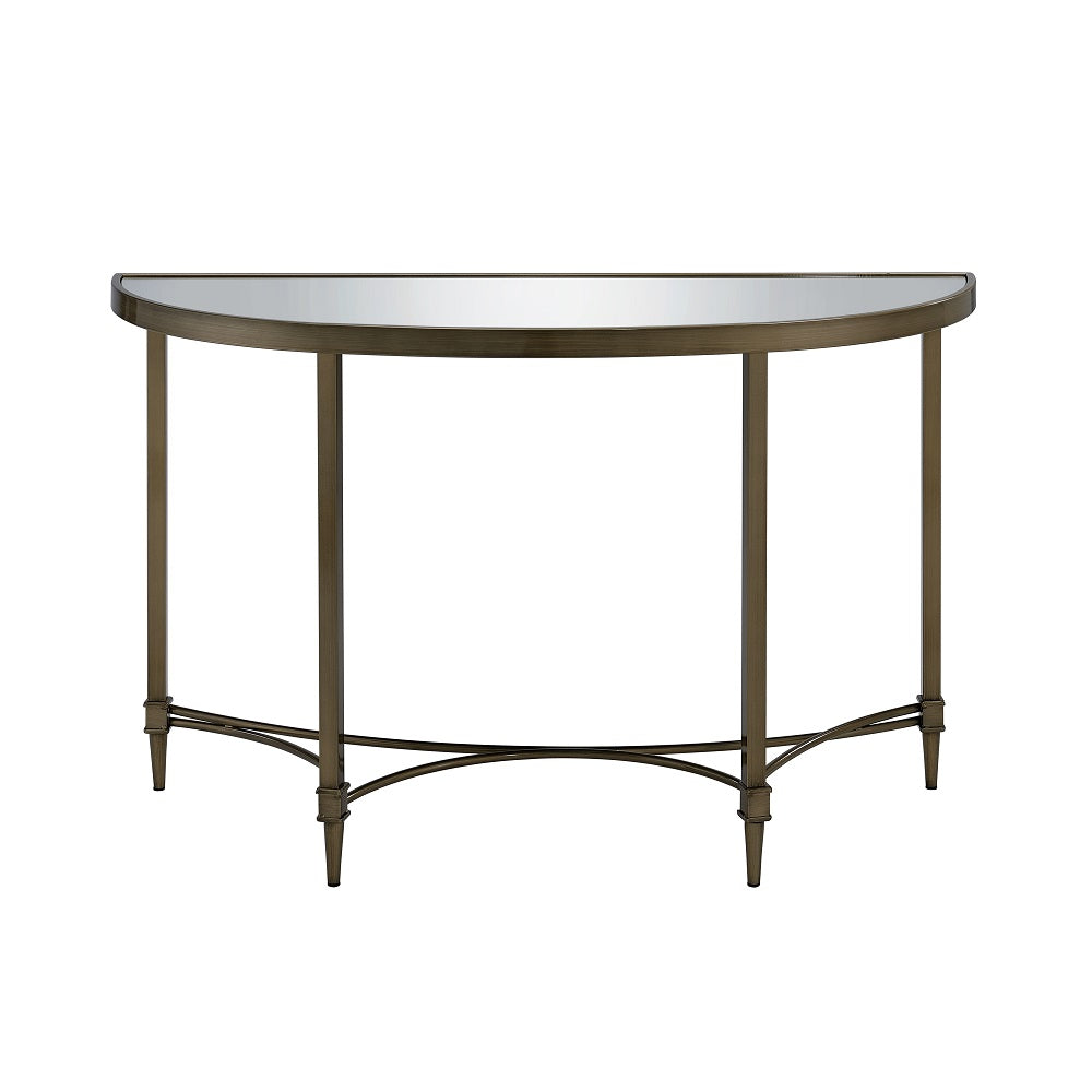 ACME Aditya Mirrored & Antique Brass Console Table with Mirror Model AC02737