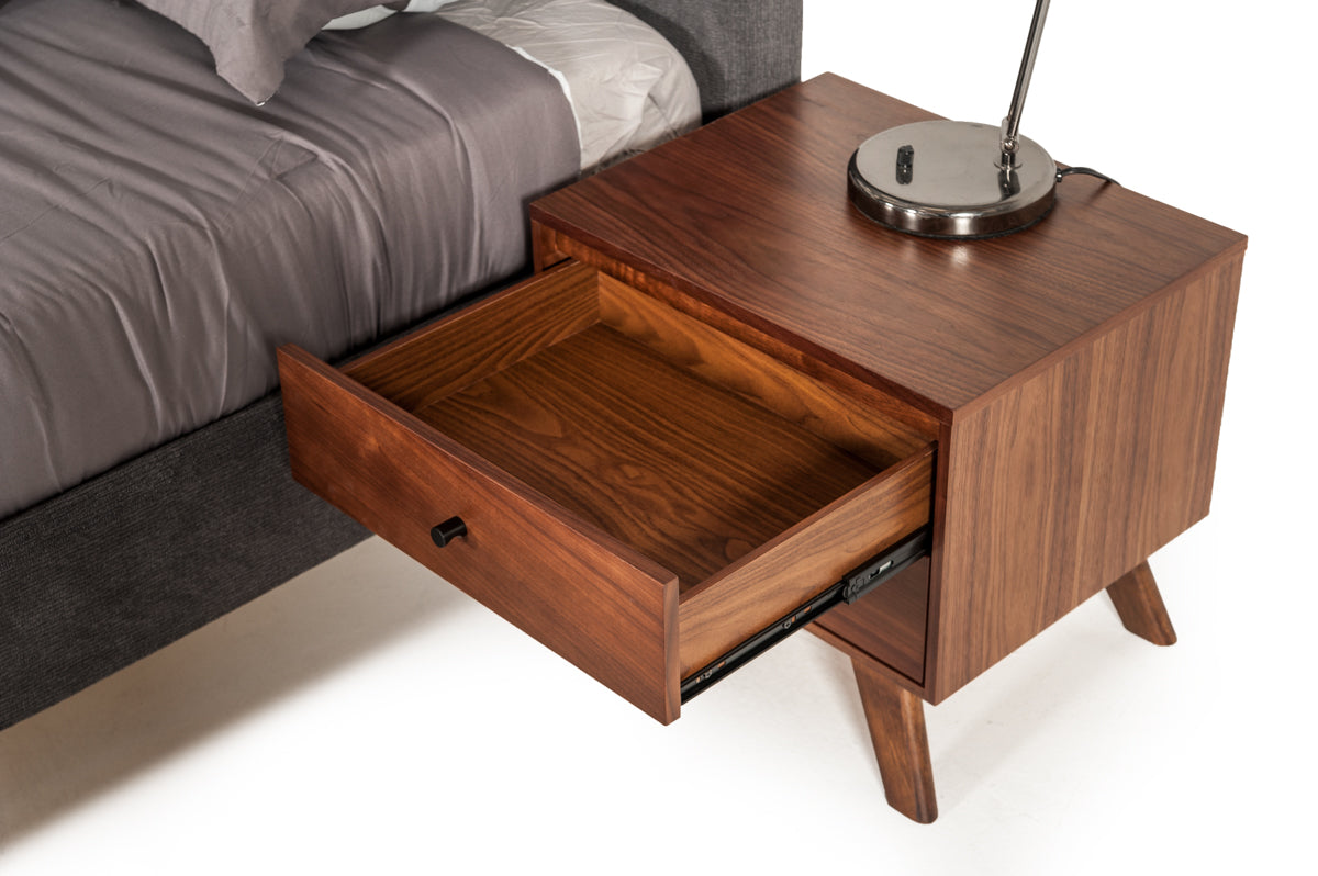 Modrest Addison Mid Century Modern Grey & Walnut Bedroom Set Model VGMABR-38-SET