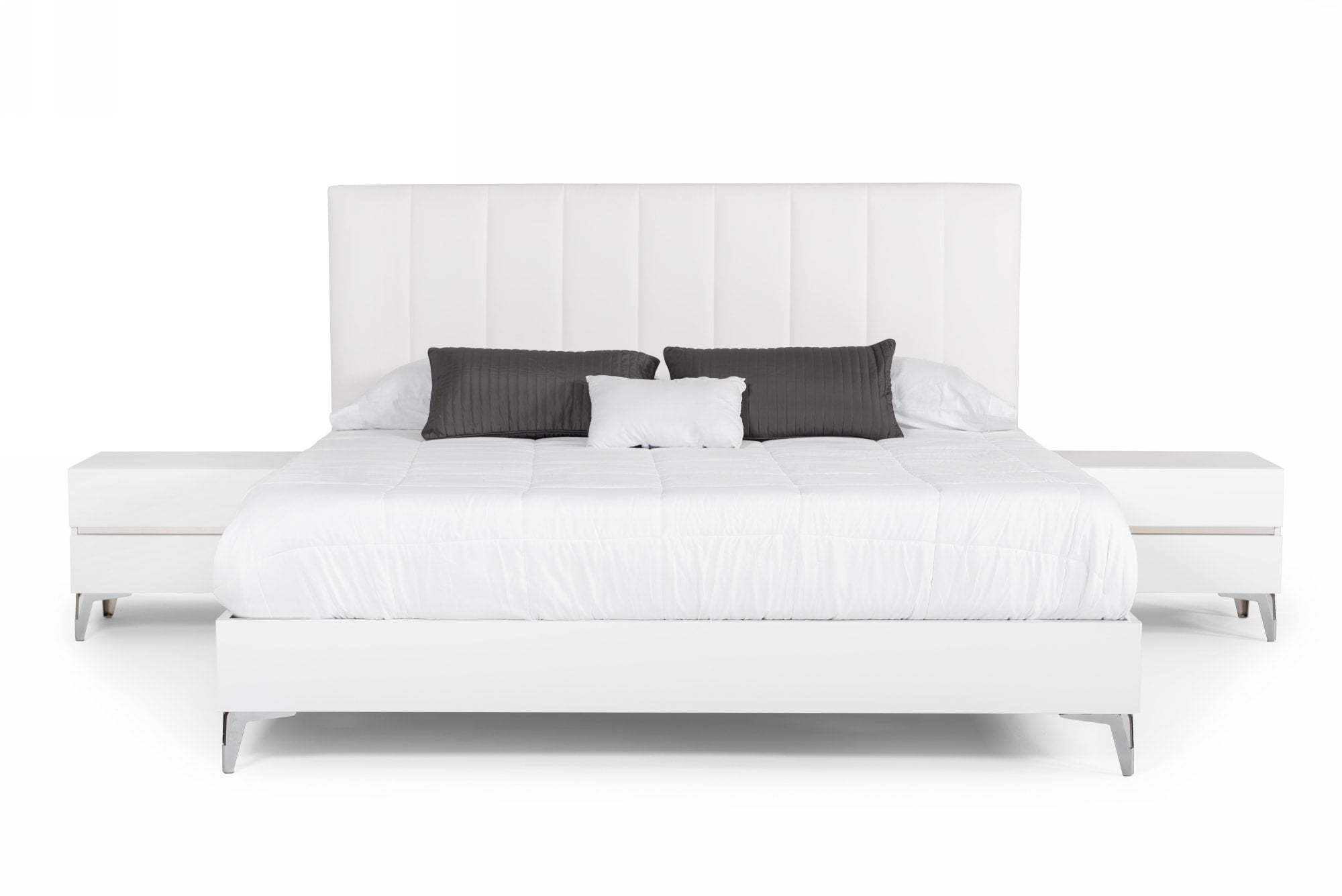 Nova Domus Angela Eastern King Italian Modern White Eco Leather Bedroom Set Model VGACANGELA-SET-EK