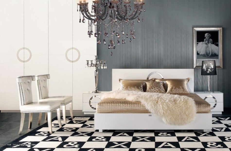 Queen A&X Ovidius Modern Queen Bedroom Set Model VGUNAW223-180-WHT-SET-Q