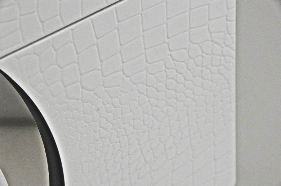 A&X Ovidius Modern White Crocodile Lacquer Bed Model VGUNAW223-180