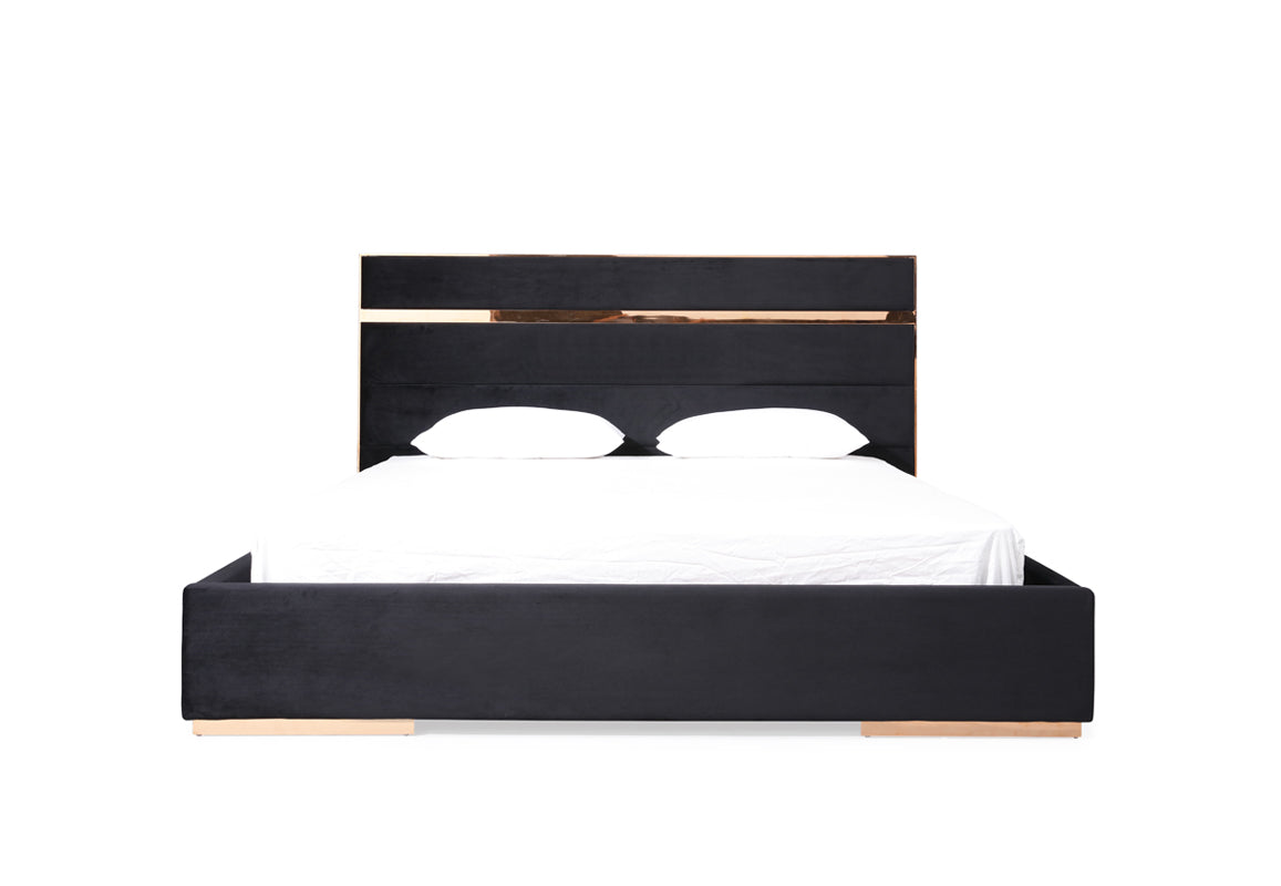 Nova Domus Cartier Modern Black & Rosegold Bedroom Set Model VGVCCARTIER-SET