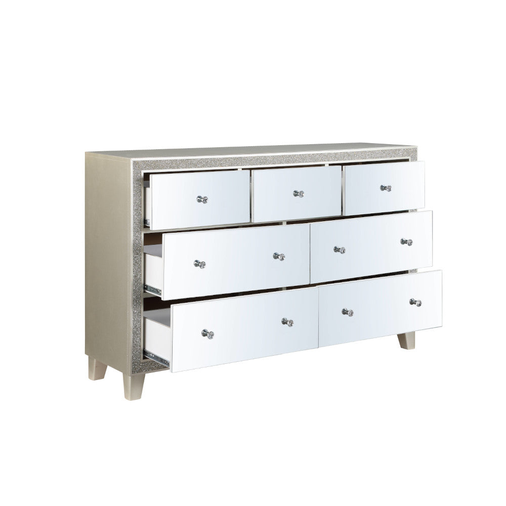 ACME Sliverfluff Mirrored & Champagne Dresser Model BD00246