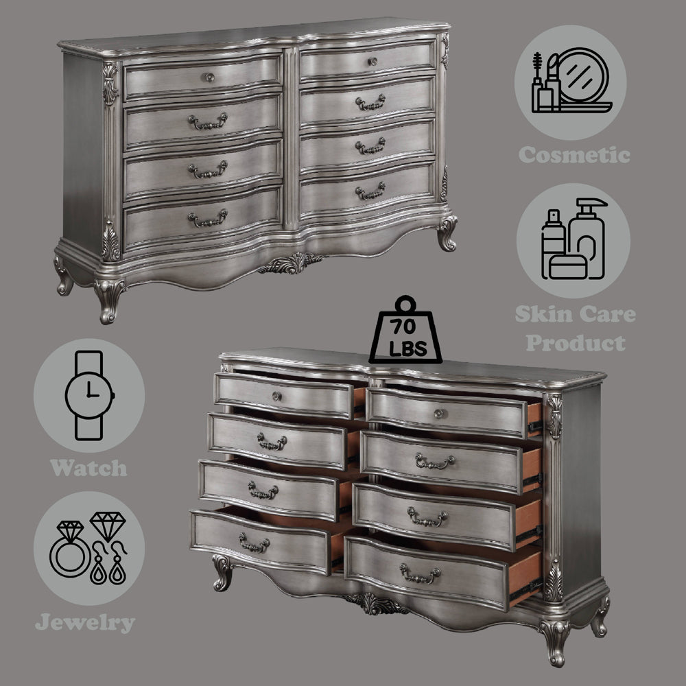 ACME Ariadne Antique Platinum Dresser Model BD00606