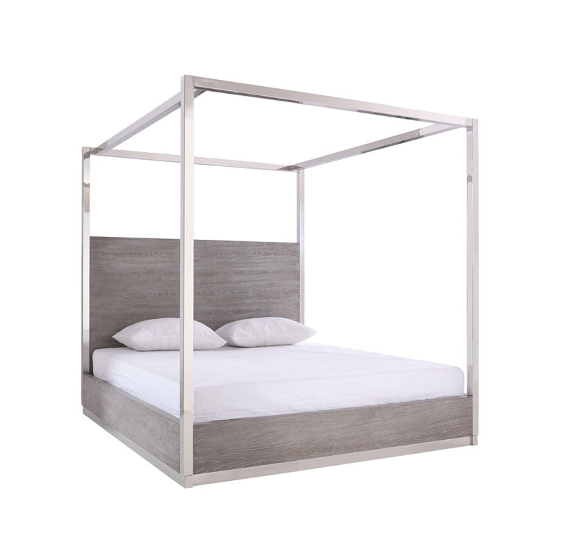 Modrest Arlene Modern Grey Elm & Stainless Steel Bedroom Set Model VGVCBD008A-SET