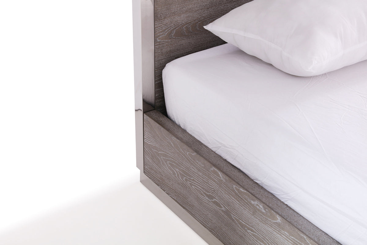 Modrest Arlene Modern Grey Elm & Stainless Steel Bedroom Set Model VGVCBD008A-SET