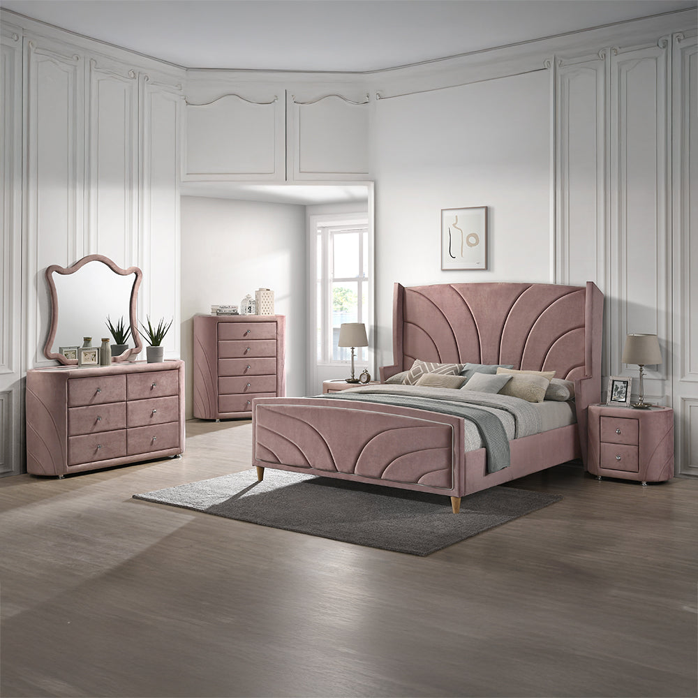 ACME Salonia Pink Velvet Dresser Model BD01186