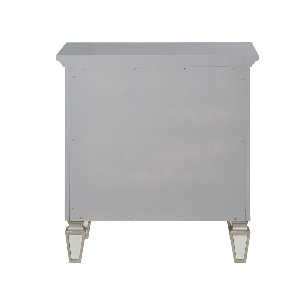 ACME Varian Silver & Mirrored Nightstand Model BD01280