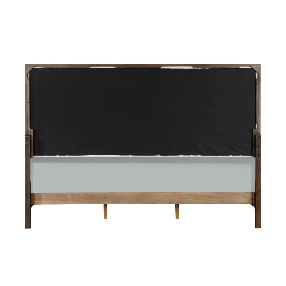 ACME Carena Light Gray Fabric White & Walnut Eastern King Bed Model BD02026EK