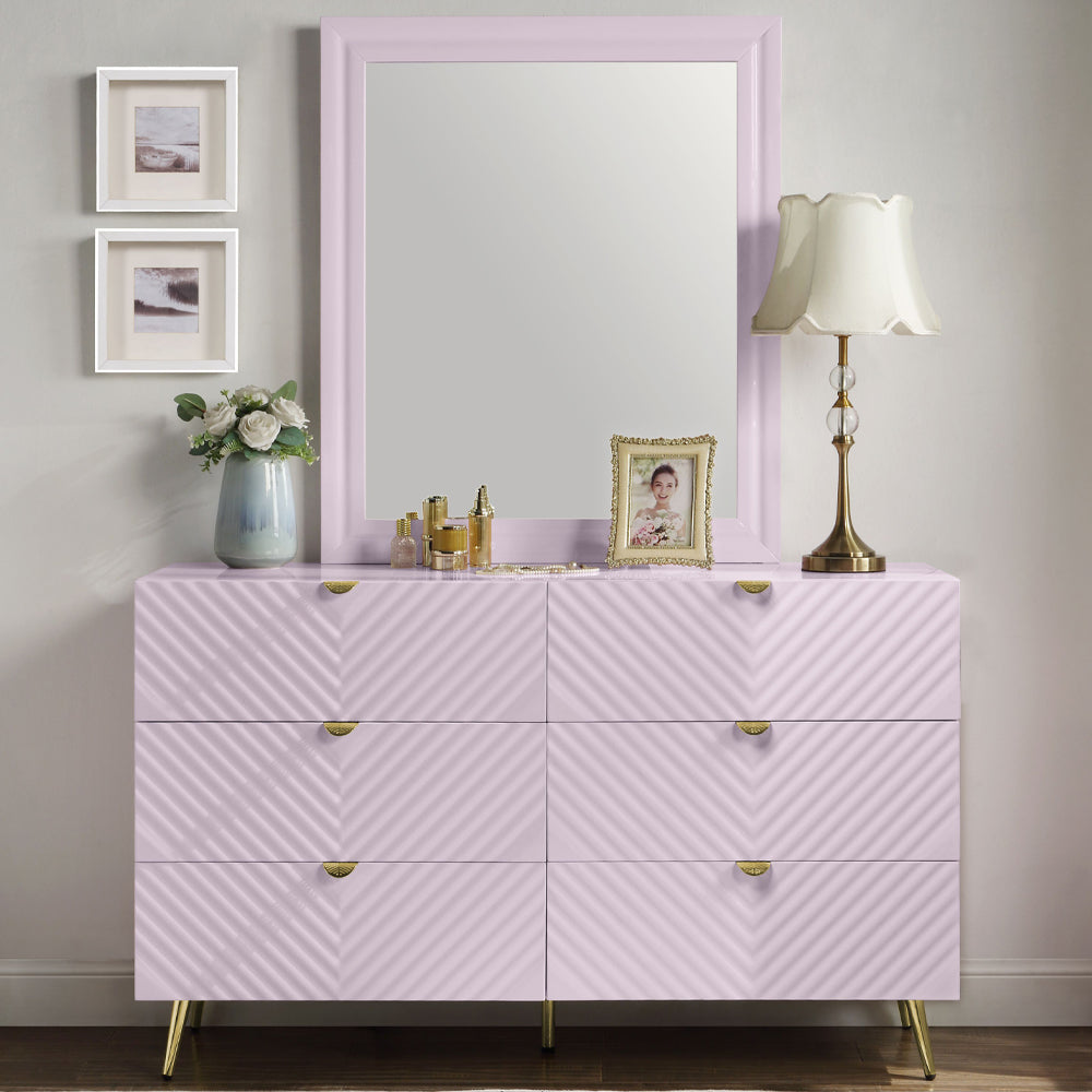 ACME Gaines Pink High Gloss Dresser Model BD02665