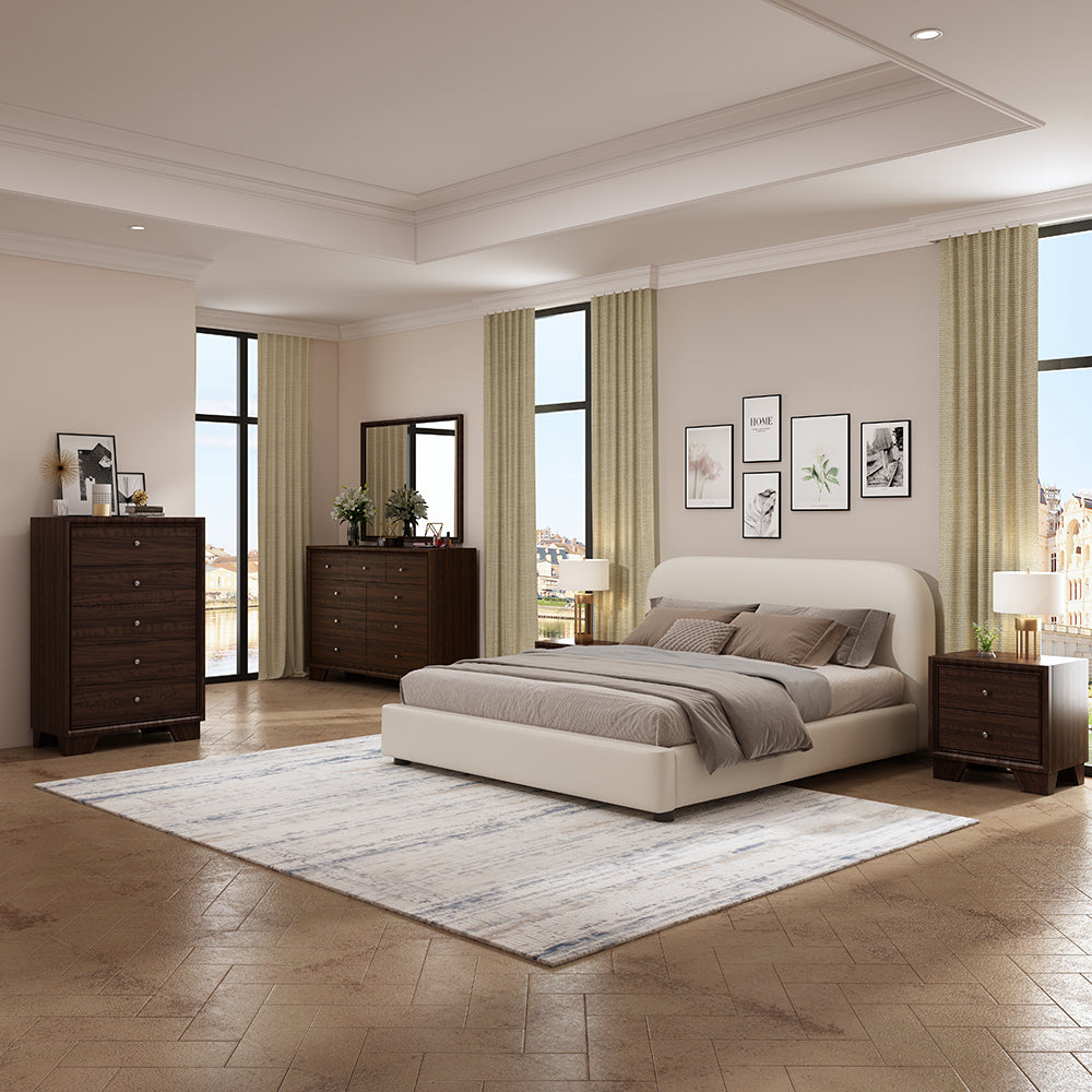 ACME Arden Beige Boucle Queen Bed Model BD03902Q