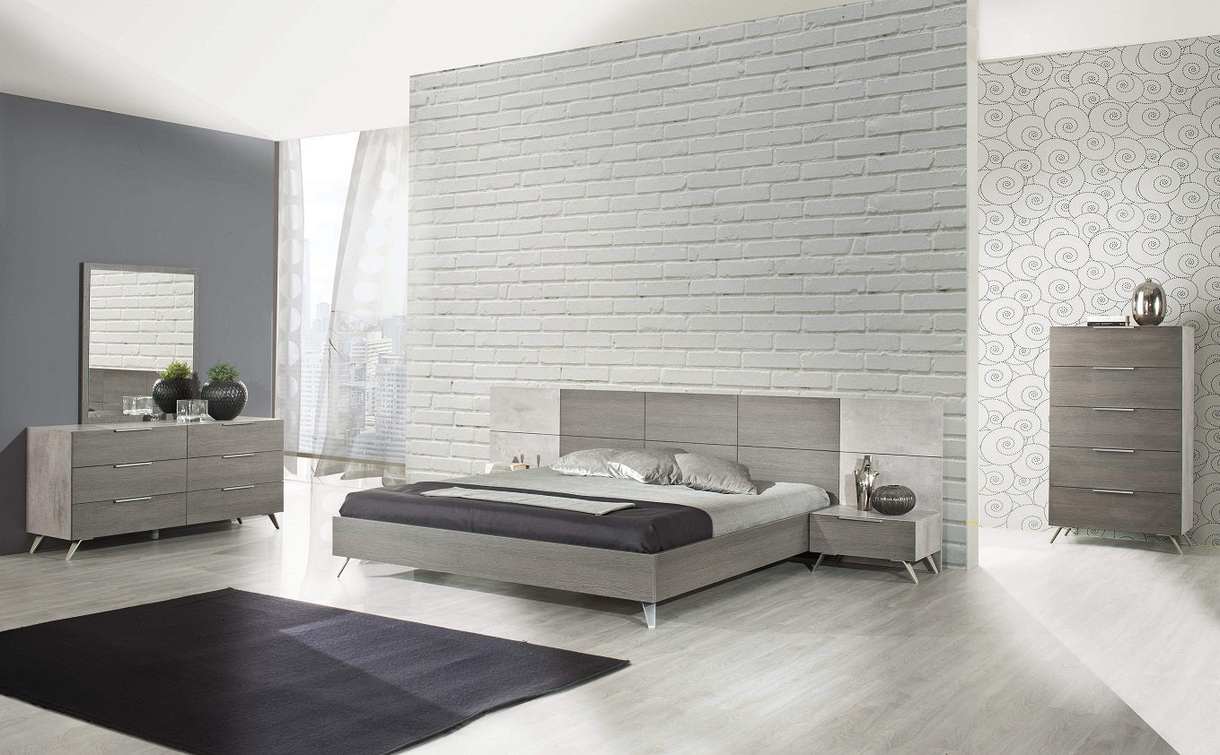 Nova Domus Bronx Italian Modern Faux Concrete & Grey Bedroom Set Model VGACBRONX-SET