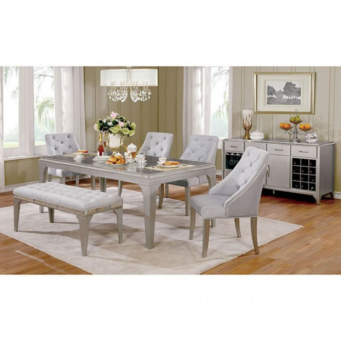 Furniture of America Diocles Silver/Gray Transitional Bench Model CM3020BN