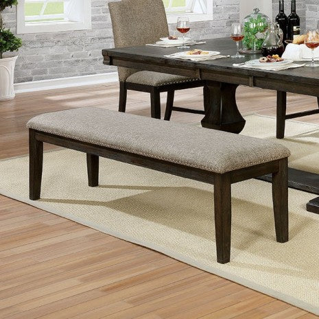Furniture of America Faulk Espresso/Warm Gray Transitional Bench Model CM3310BN