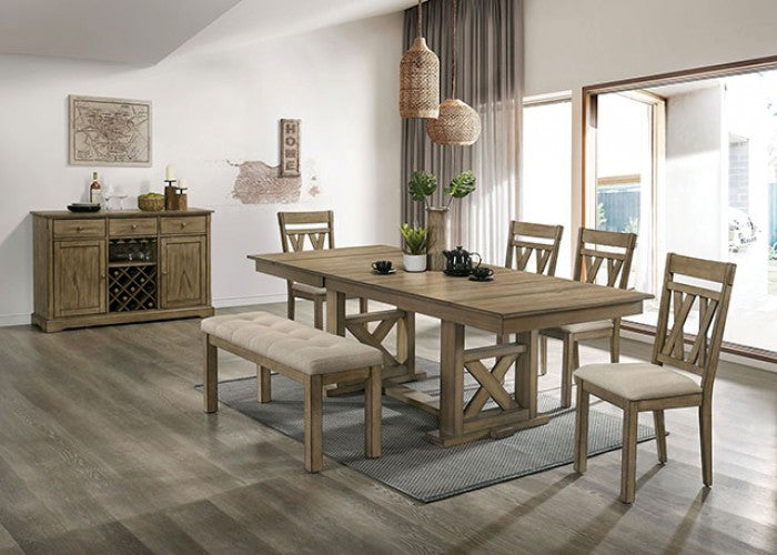 Furniture of America Templemore Light Brown/Beige Rustic Bench Model CM3514BR-BN