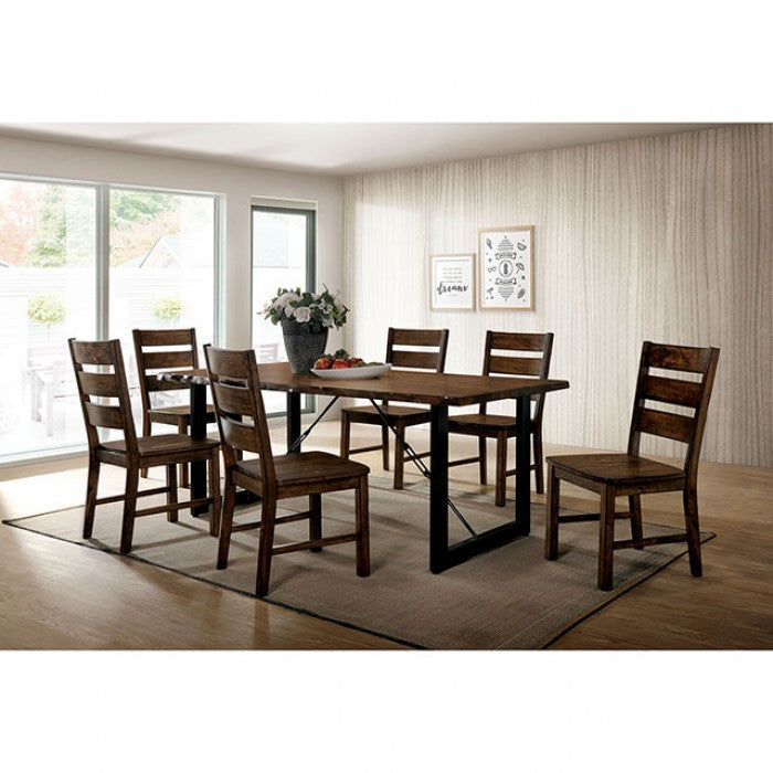 Furniture of America Dulce Walnut/Black Industrial Bench Model CM3604BN