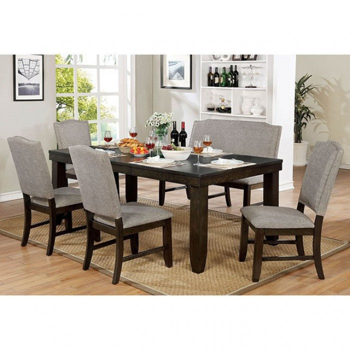 Furniture of America Teagan Dark Walnut/Gray Transitional Bench Model CM3911BN