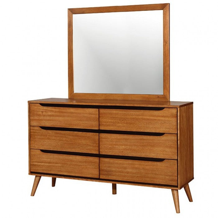 Furniture of America Lennart Oak Mid-Century Modern Dresser Model CM7386A-D