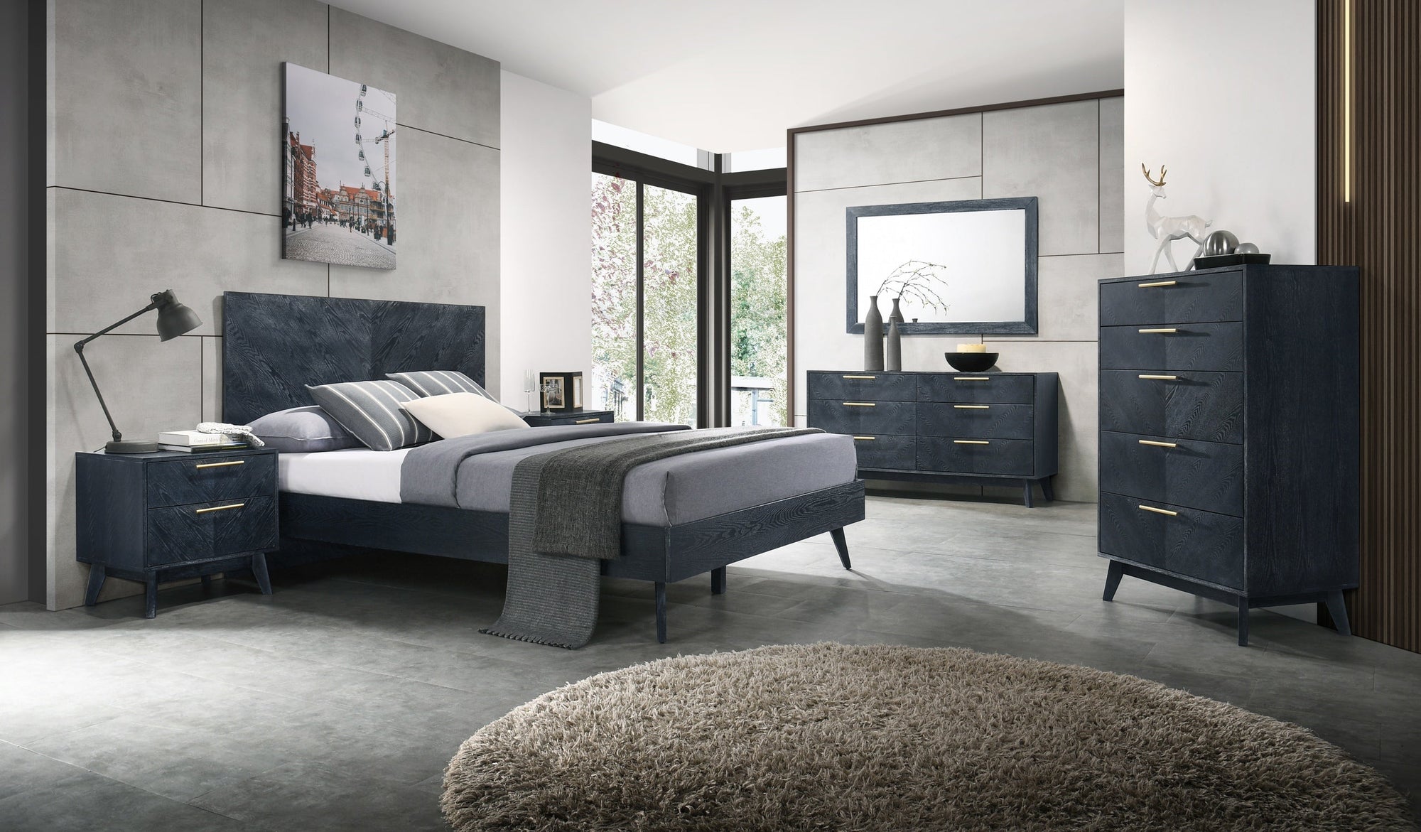 Modrest Diana Eastern King Modern Grey Ash Bedroom Set Model VGMABR-132-SET-EK
