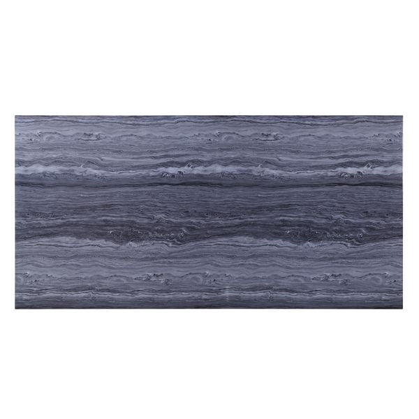 ACME Cambrie Engineered Marble & Mirrored Silver Dining Table with Natural Marble Top Model DN00221