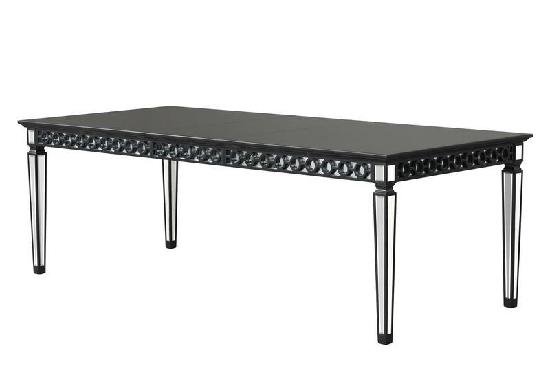 ACME Varian II Mirrored & Black Dining Table Model DN00590