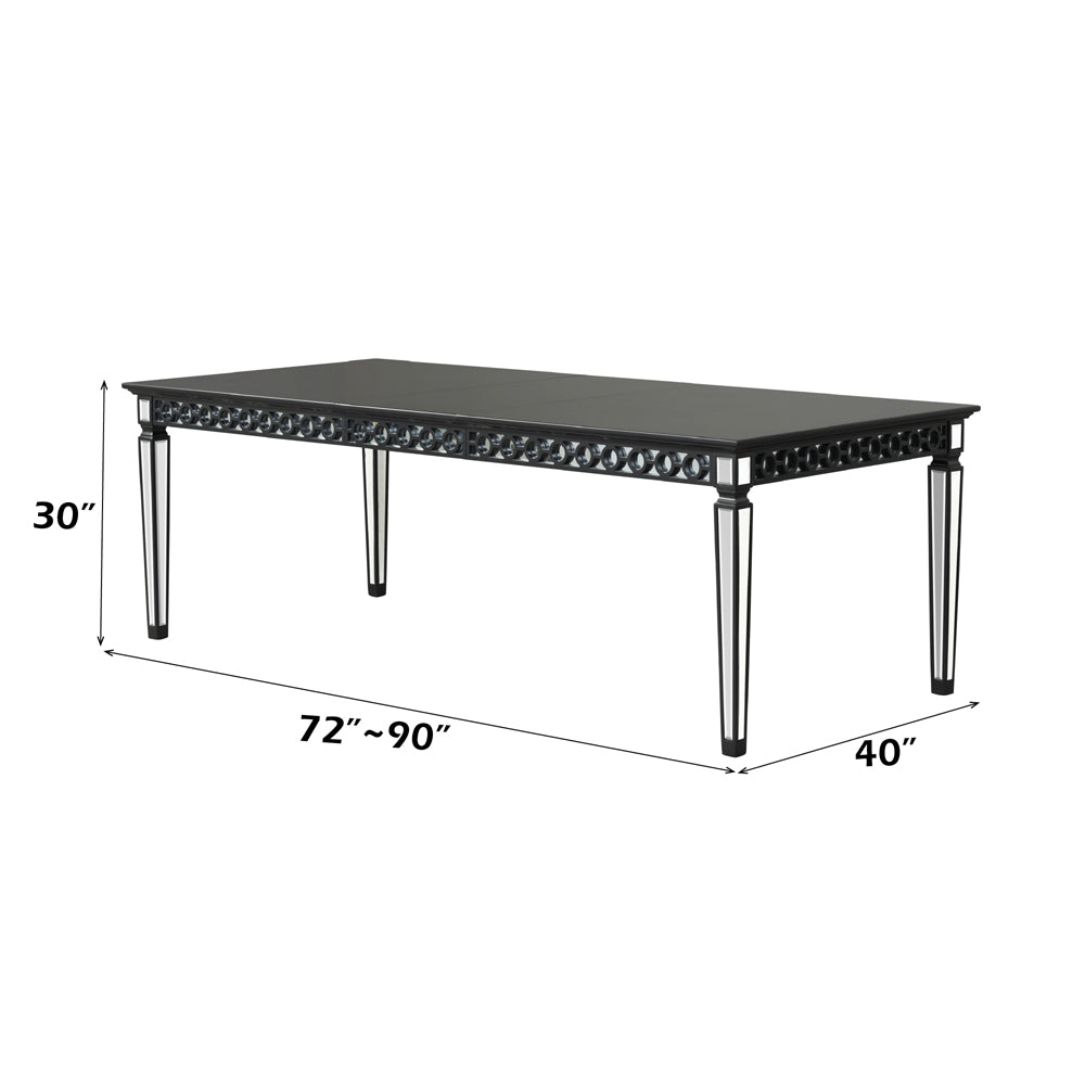 ACME Varian II Mirrored & Black Dining Table Model DN00590