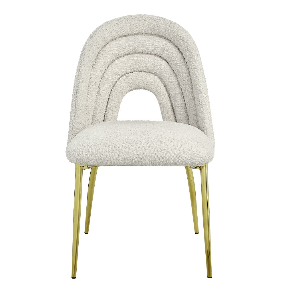 ACME Fadri Teddy Sherpa & Mirrored Gold Side Chair (Set-2) Model DN01953