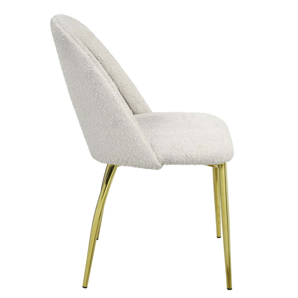ACME Fadri Teddy Sherpa & Mirrored Gold Side Chair (Set-2) Model DN01953
