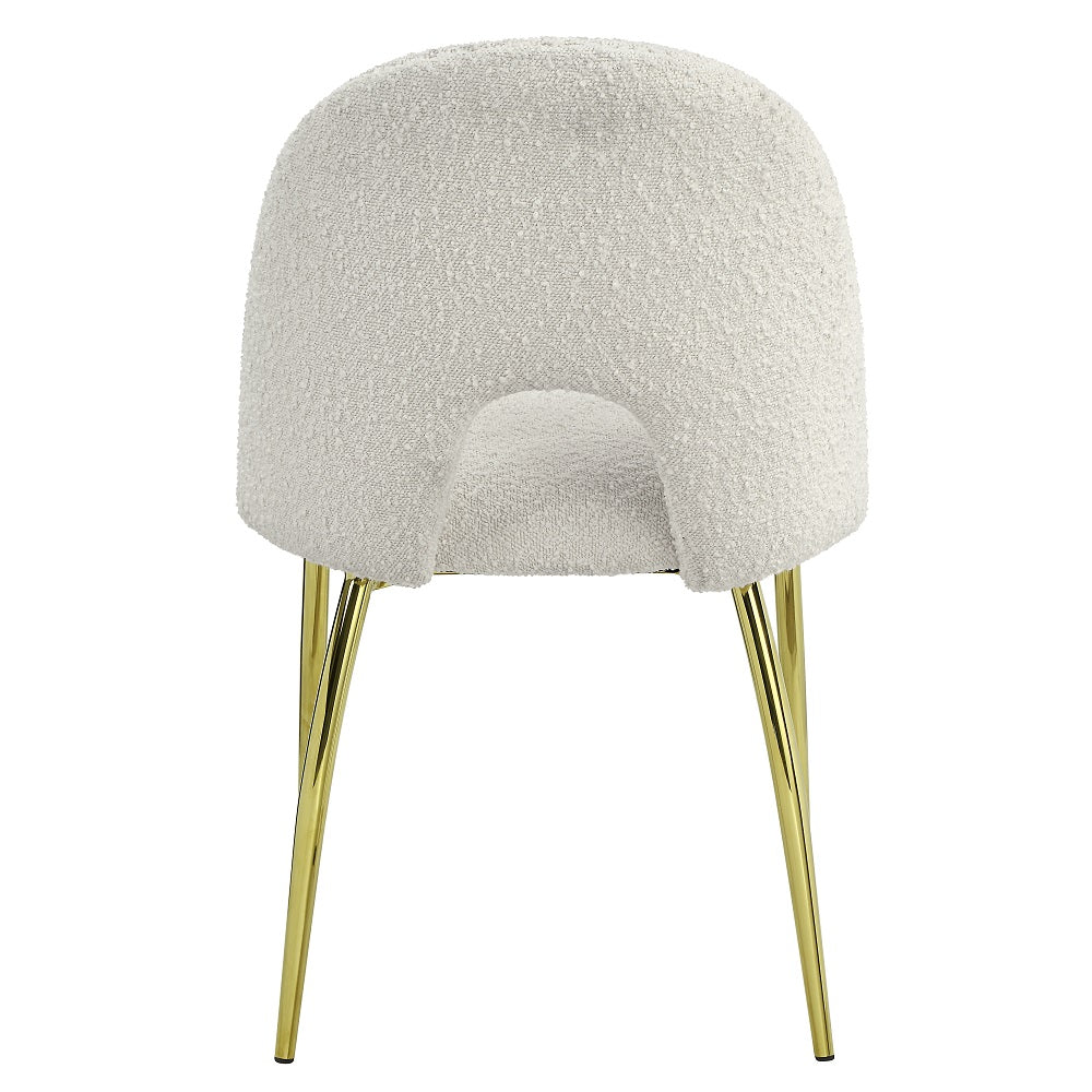 ACME Fadri Teddy Sherpa & Mirrored Gold Side Chair (Set-2) Model DN01953