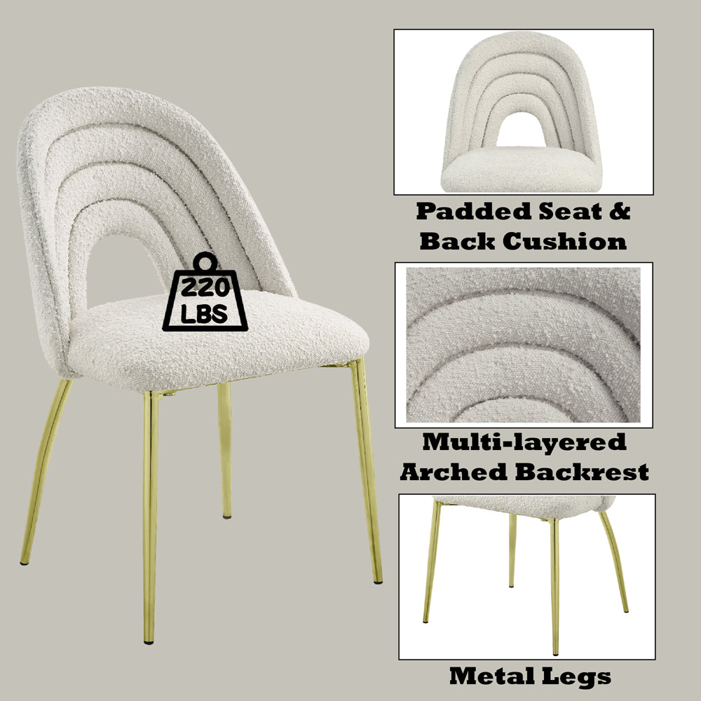 ACME Fadri Teddy Sherpa & Mirrored Gold Side Chair (Set-2) Model DN01953