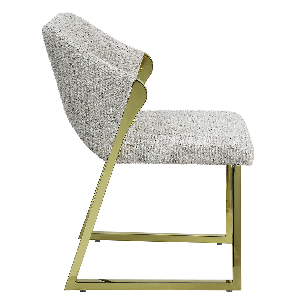 ACME Galdesa Teddy Sherpa & Mirrored Gold Side Chair (Set-2) Model DN02107