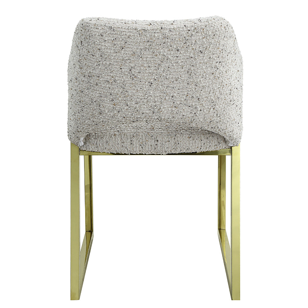 ACME Galdesa Teddy Sherpa & Mirrored Gold Side Chair (Set-2) Model DN02107