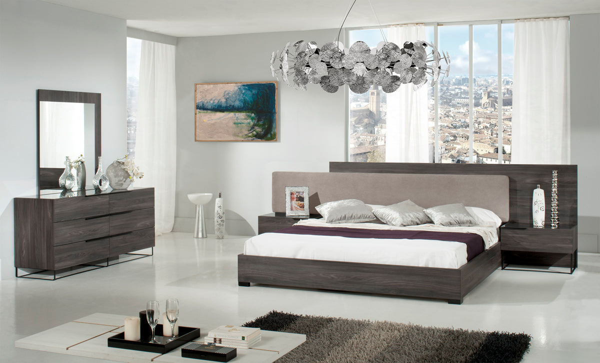 Queen Nova Nova Domus Enzo Italian Modern Grey Oak & Fabric Bedroom Set Model VGACENZO-SET-Q