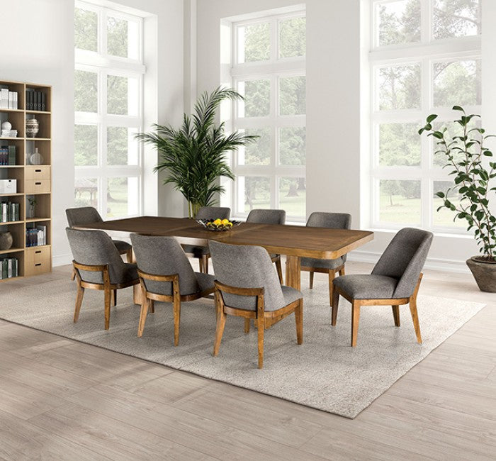 Furniture of America Mandal Chestnut/Gray Transitional Side Chair (2/Ctn) Model FM3421GY-SC-2PK