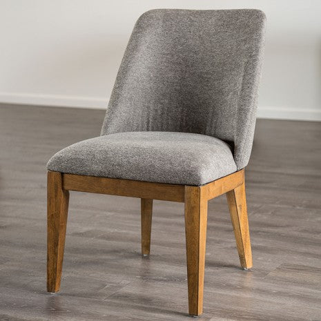Furniture of America Mandal Chestnut/Gray Transitional Side Chair (2/Ctn) Model FM3421GY-SC-2PK