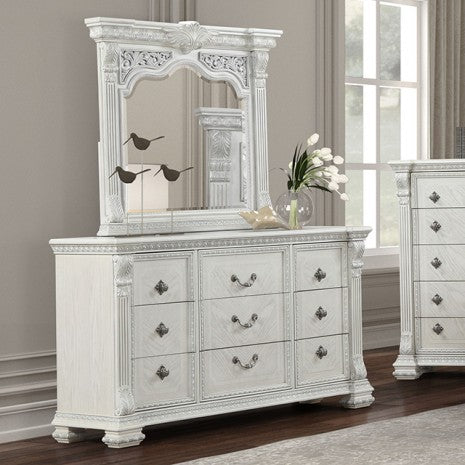 Furniture of America Promenade Wire Brushed White Traditional Dresser W/Jewelry Box Model FM70001WH-D