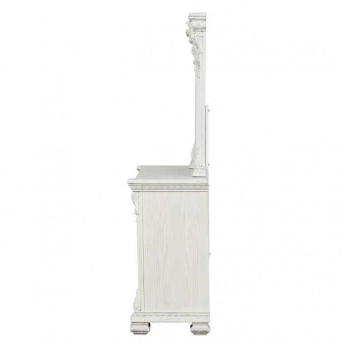 Furniture of America Promenade Wire Brushed White Traditional Dresser W/Jewelry Box Model FM70001WH-D