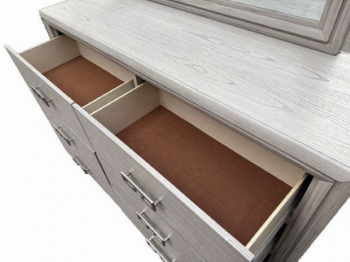 Furniture of America Basilone Rustic White Transitional Dresser Model FM7440WH-D