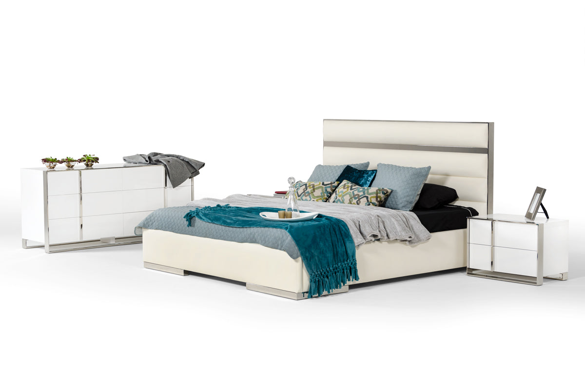 Eastern King Nova Domus Francois Modern White Bedroom Set Model VGHB-FRANCOIS-SET-EK