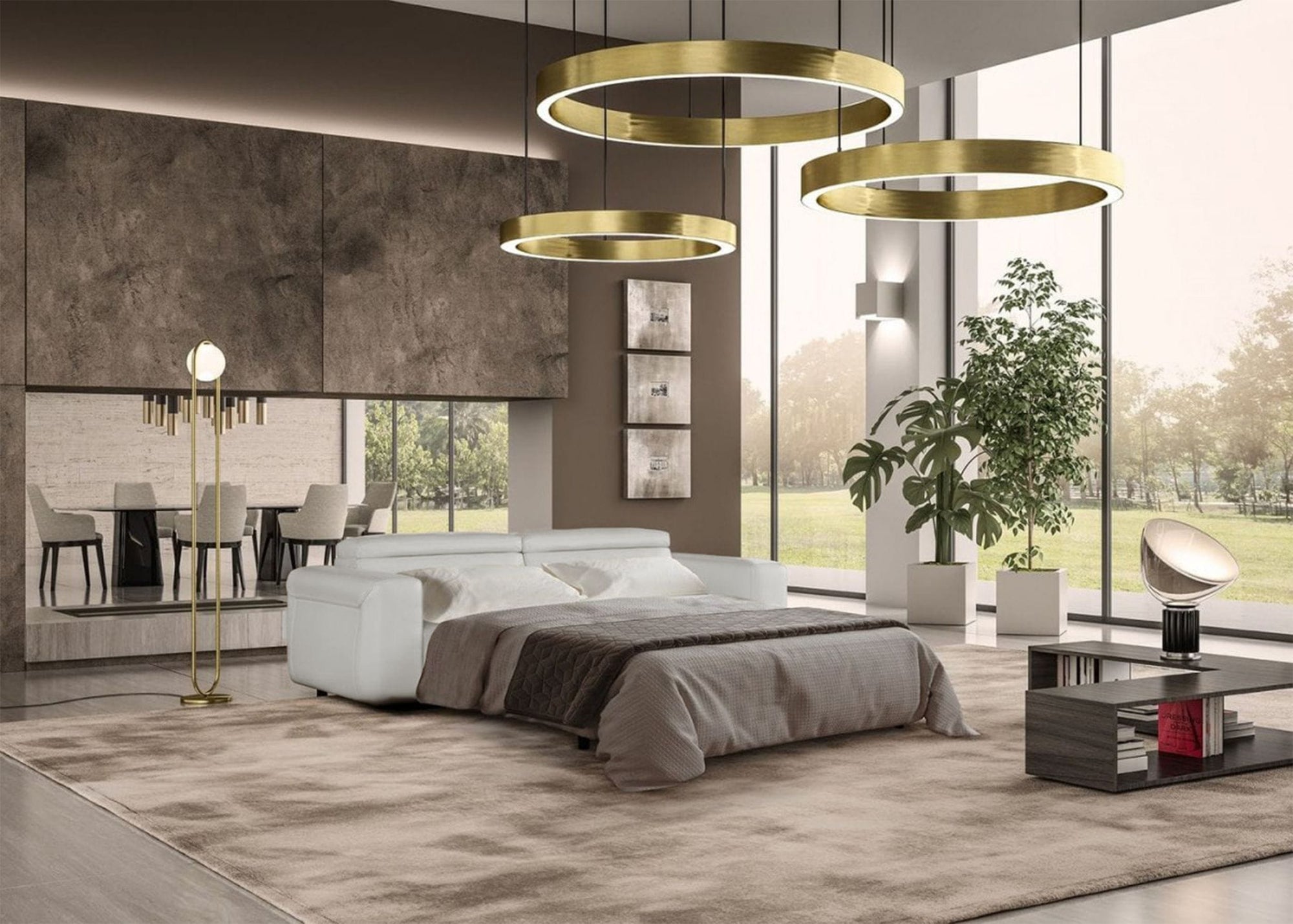 Lamod Italia Icon Modern Italian Grey Leather Sofa Bed Model VGCCICON-GREY-9