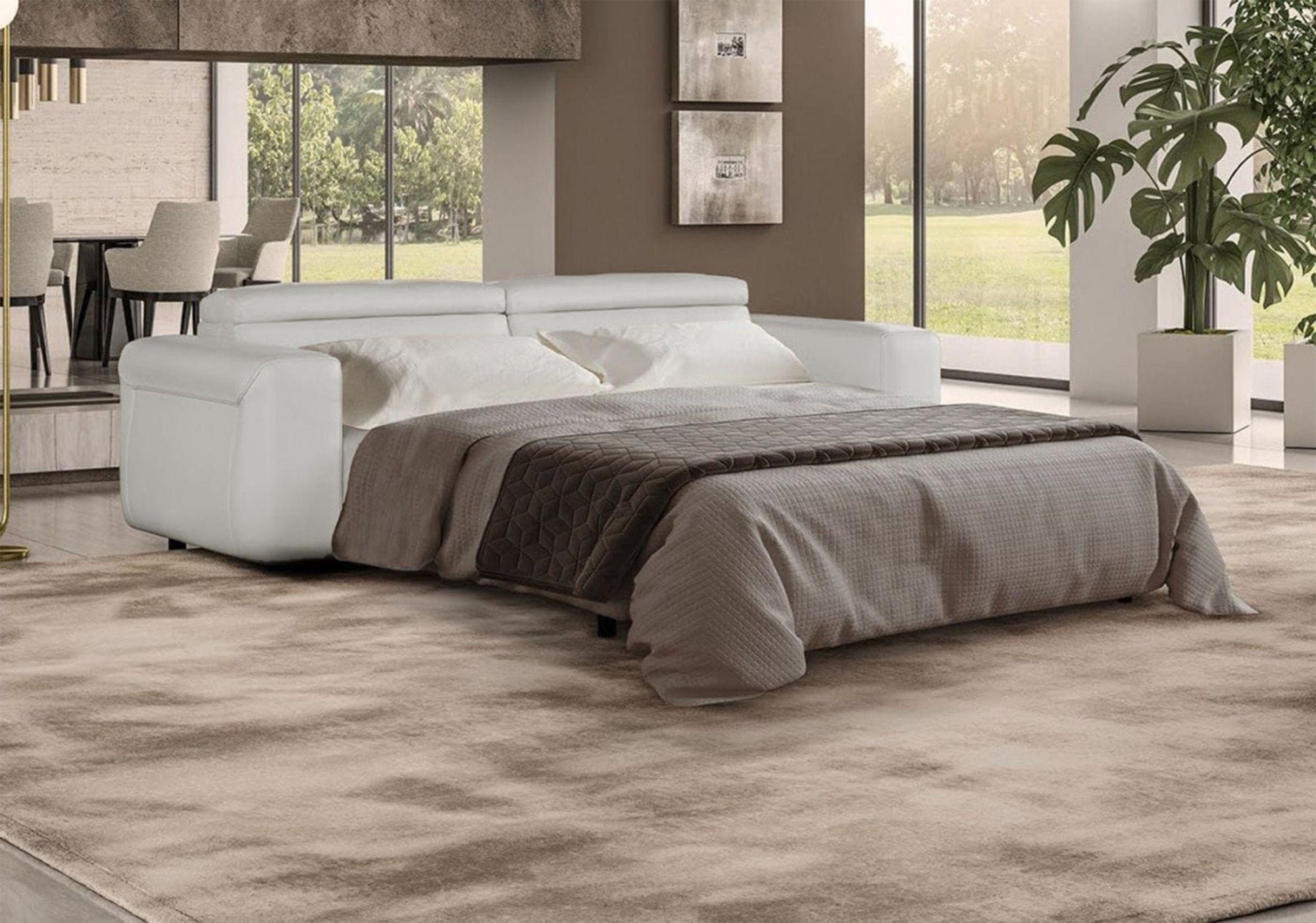 Lamod Italia Icon Modern Italian Grey Leather Sofa Bed Model VGCCICON-GREY-9