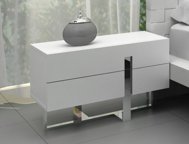 Eastern King Modrest Voco Modern Eastern King Bedroom Set Model VGCNVOCO-WHT-SET-EK