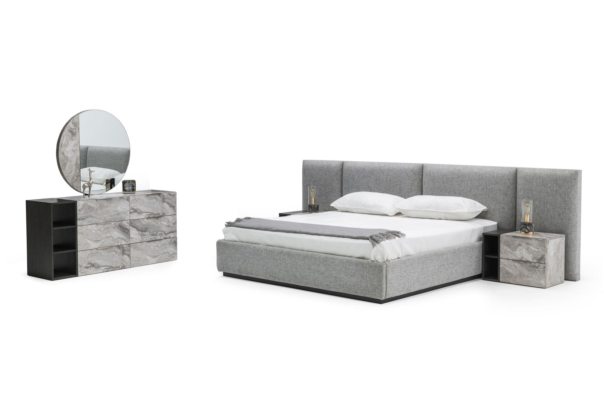 Nova Domus Maranello Modern Grey Bed Set Model VGMABR-121-GRY-BED-SET
