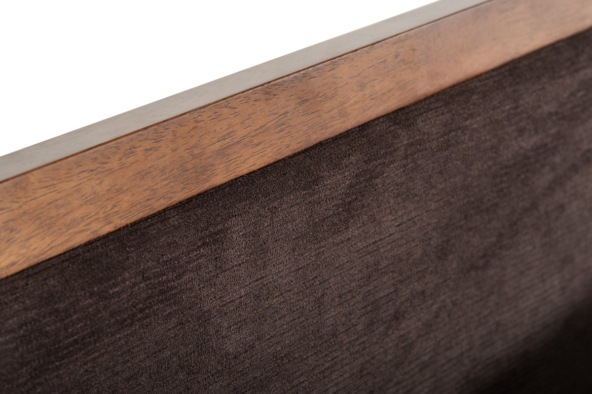 Modrest Marshall Mid Century Modern Brown Fabric & Walnut Bedroom Set Model VGMABR-39-SET