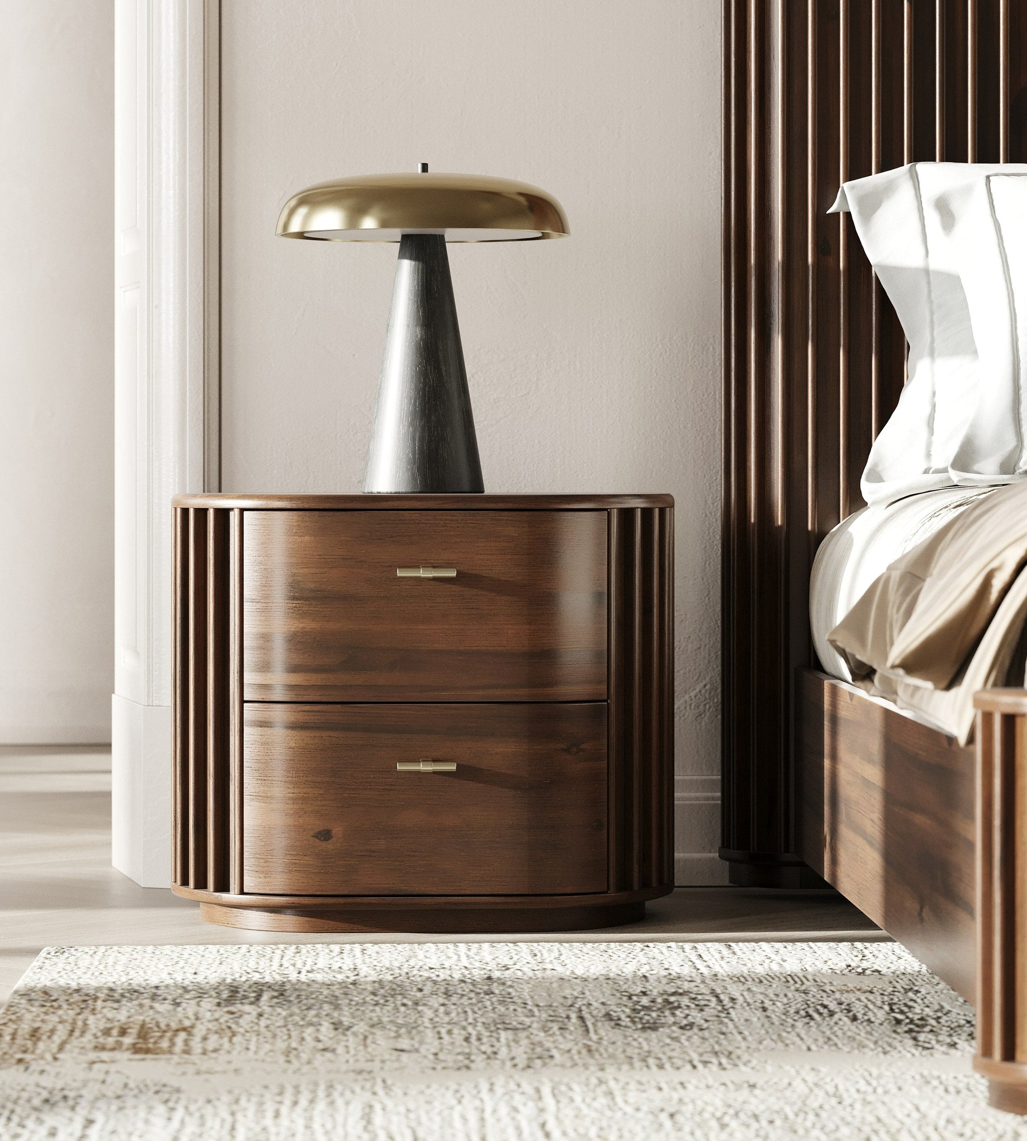 Modrest Fields Modern Walnut Acacia Bedroom Set Model VGWD-VGD3-SET-WAL