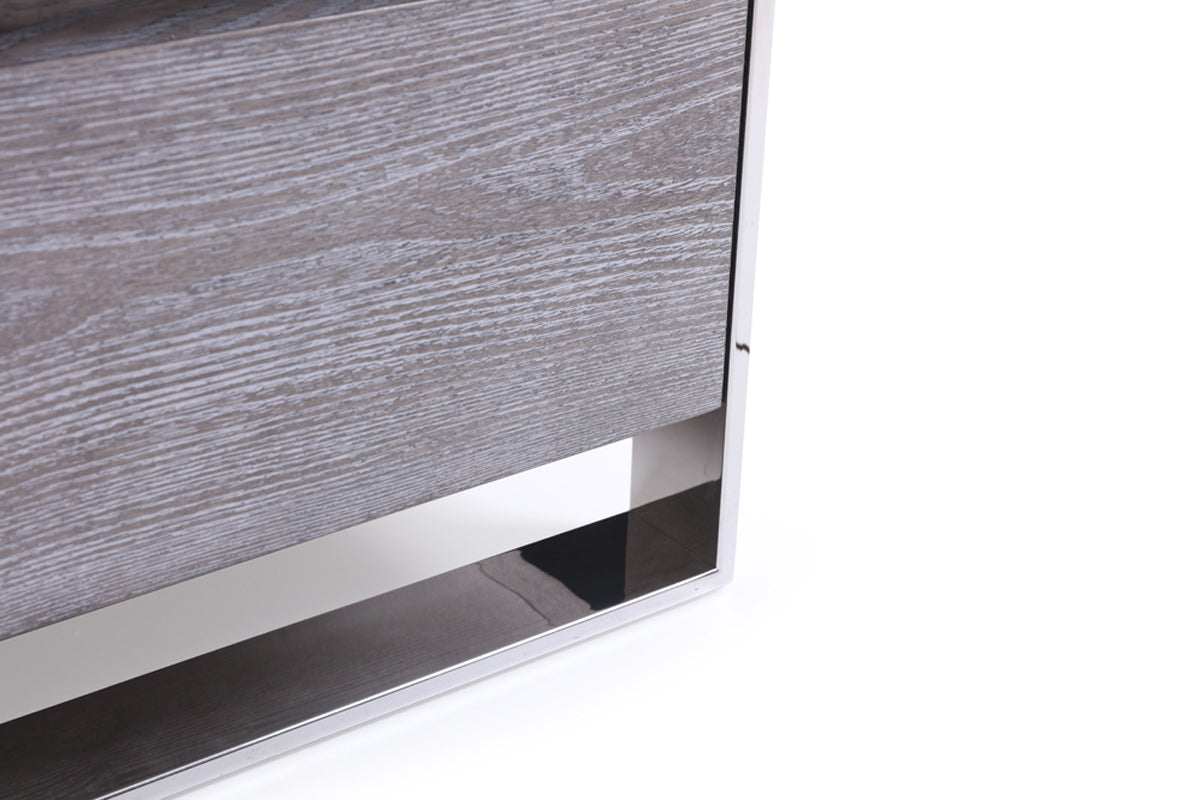 Modrest Arlene Modern Grey Elm & Stainless Steel Bedroom Set Model VGVCBD008A-SET