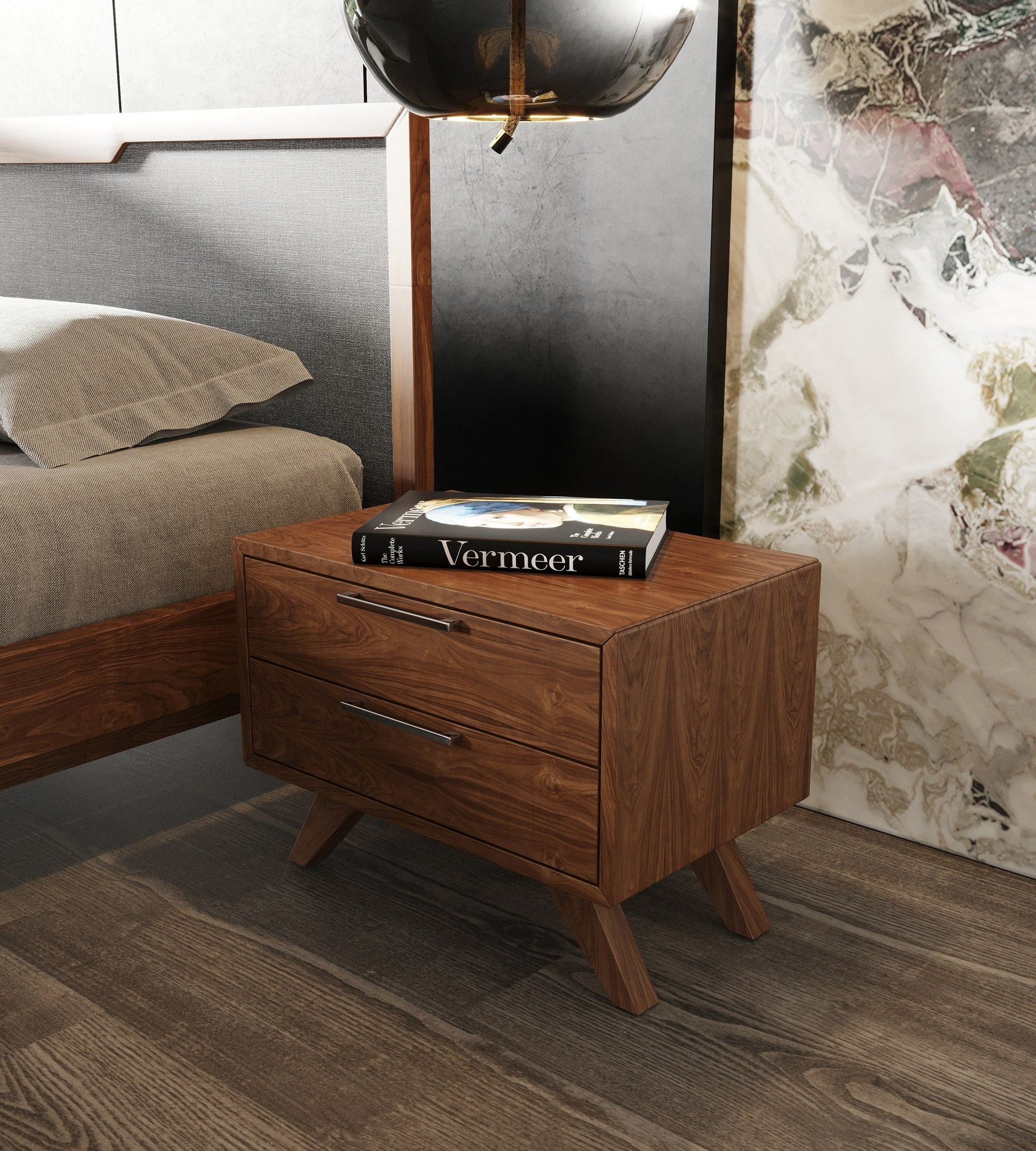 Nova Domus Soria Mid Century Grey & Walnut Bedroom Set Model VGMASORIA-SET